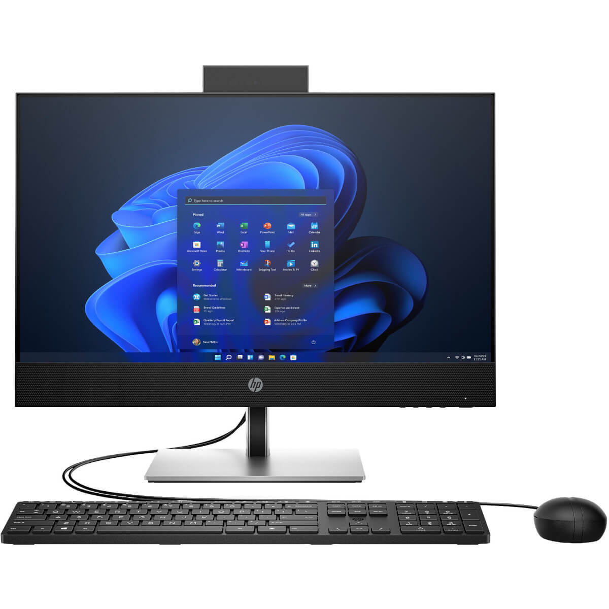 HP ProOne 440 G9 all-in-one desktop with keyboard and mouse