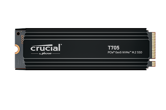 Crucial CT2000T705SSD5 T705 2TB PCIe Gen5 NVMe M.2 SSD with heatsink