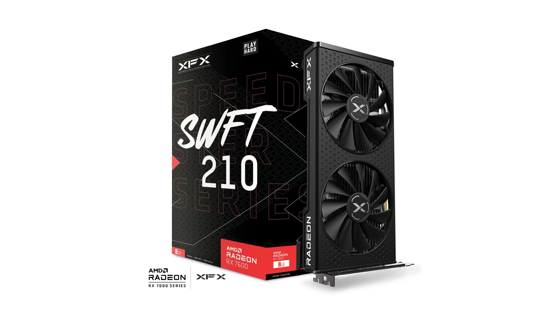 XFX RX-76PSWFTFY Radeon RX7600 SPEEDSTER SWFT210 Core Edition 8GB
