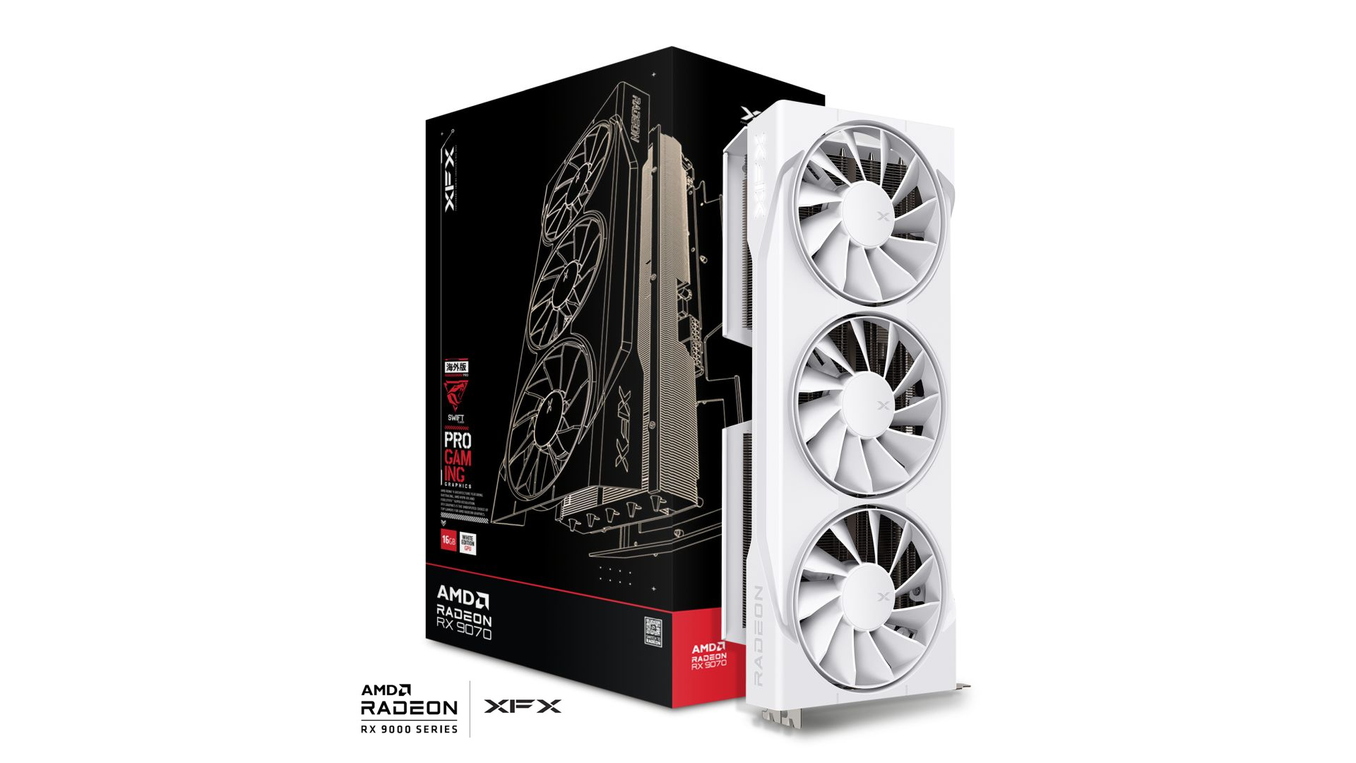 XFX Swift RX 9070 OC 16GB White Triple Fan Gaming RX-97SWFT3W7
