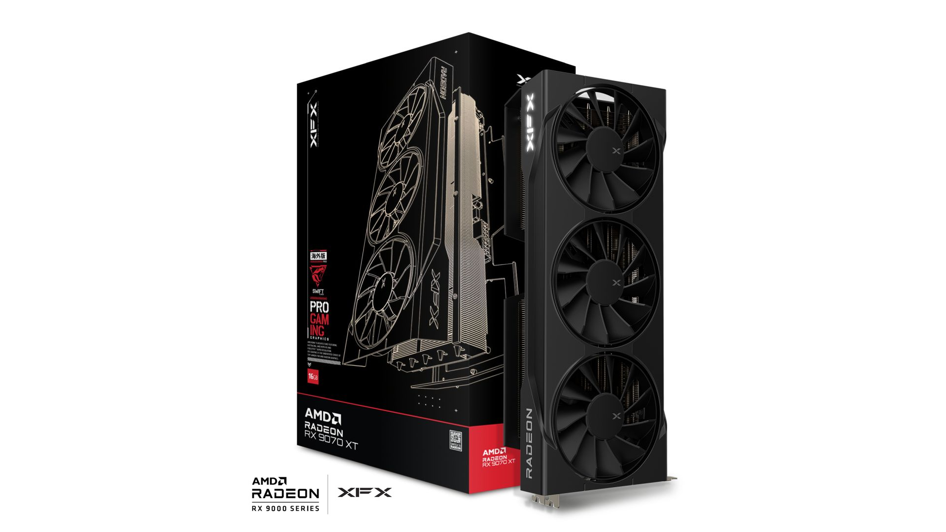 XFX Swift RX 9070XT 16GB Triple Fan Gaming RX-97TSWF3B9